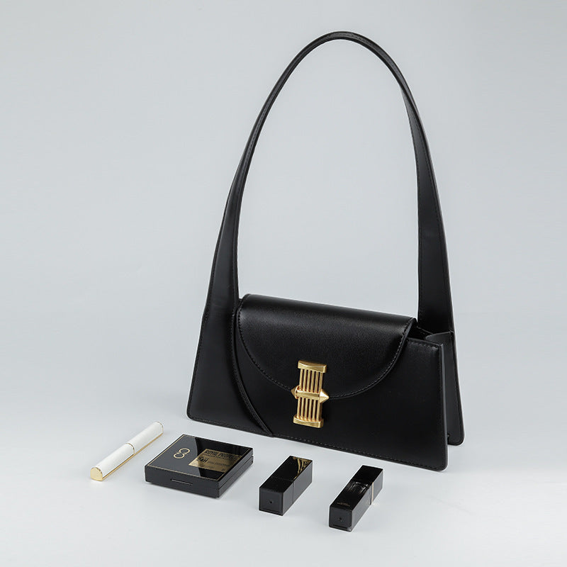 Niche Retro Underarm Handbag Soft PU Shoulder Bag for Daily Use