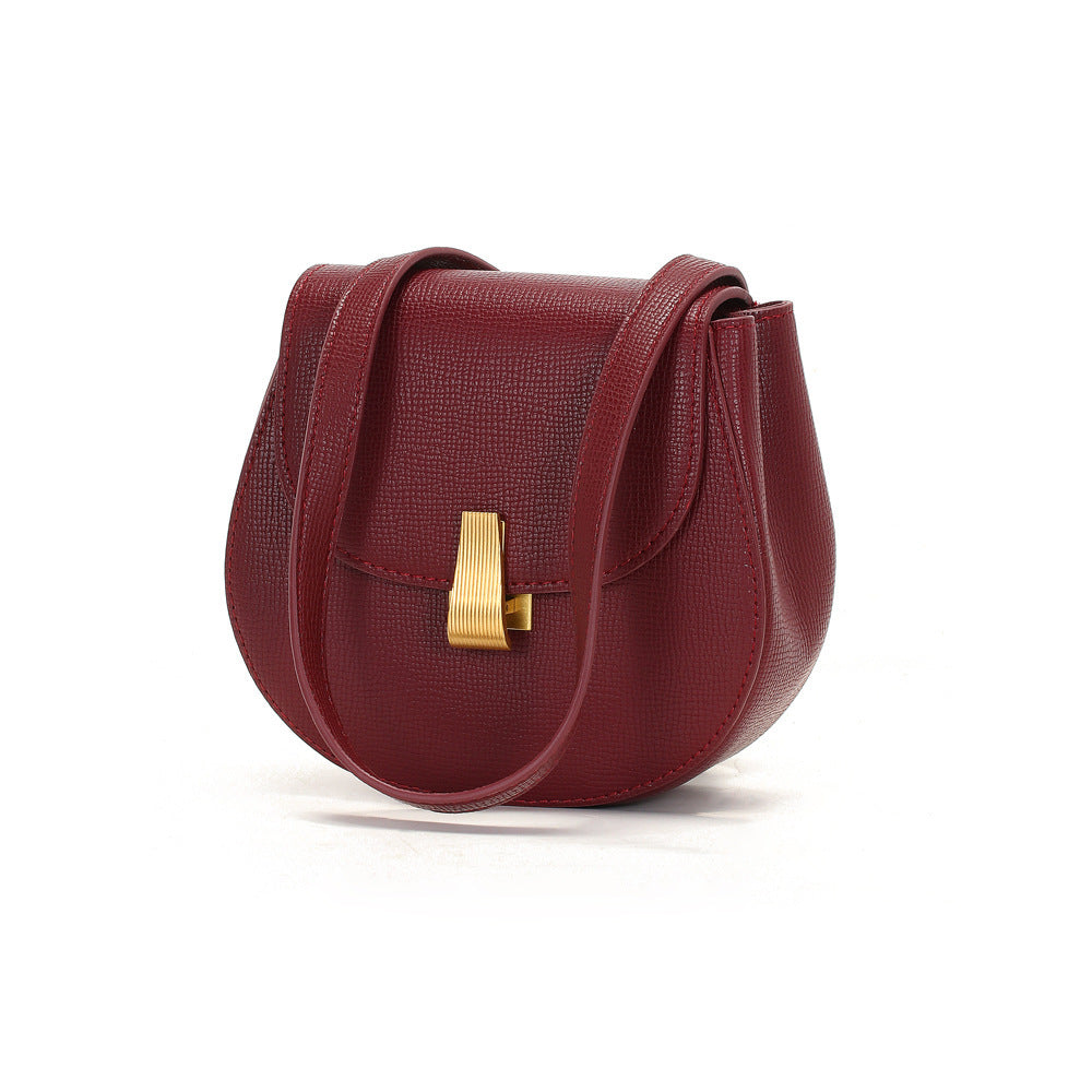 European American Style Cowhide Crossbody Chest Bag for Women