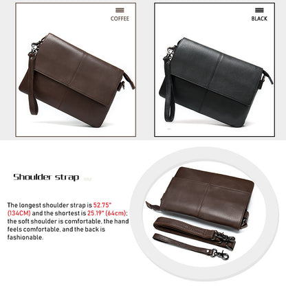 New Business Leather Men's Bag with Multi Pocket Design