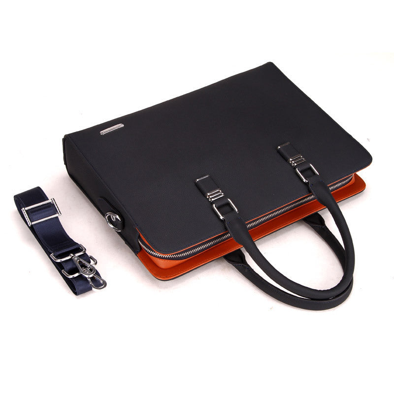 Genuine Leather Business Men's Handbag for Commuting Tasks