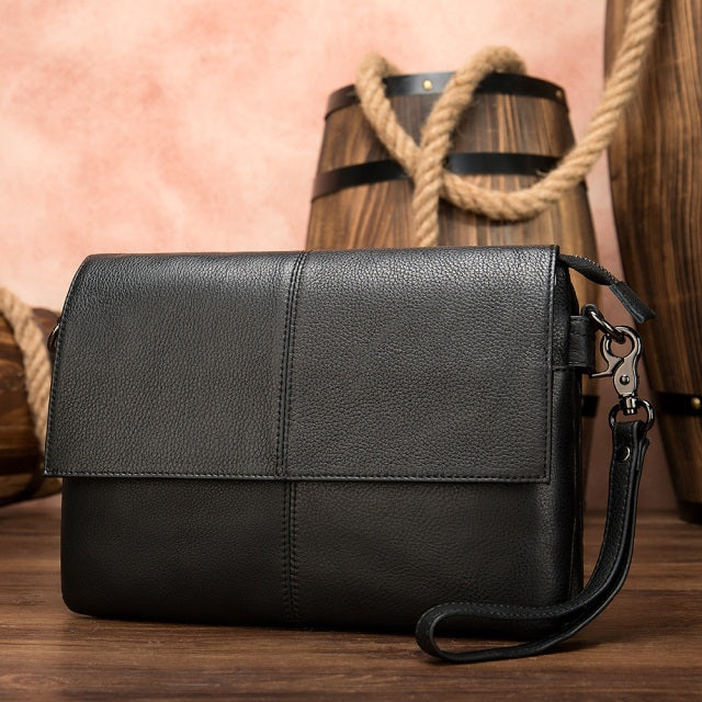 New Business Leather Men's Bag with Multi Pocket Design