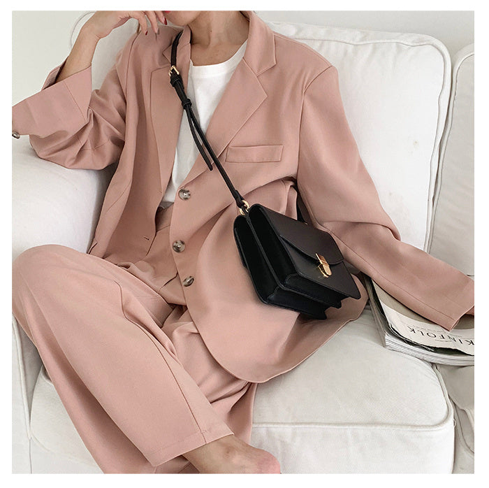 Trendy One-Shoulder Small Square Bag with Chain and Zipper