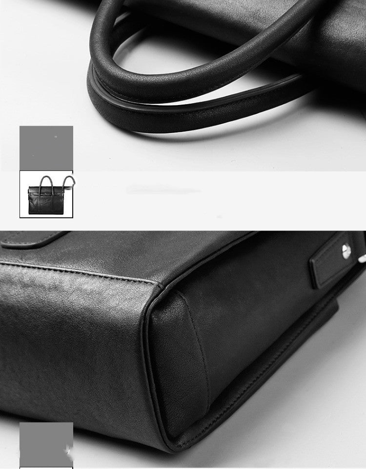 Leather Business Briefcase for Men in Vegetable Tanned Cowhide