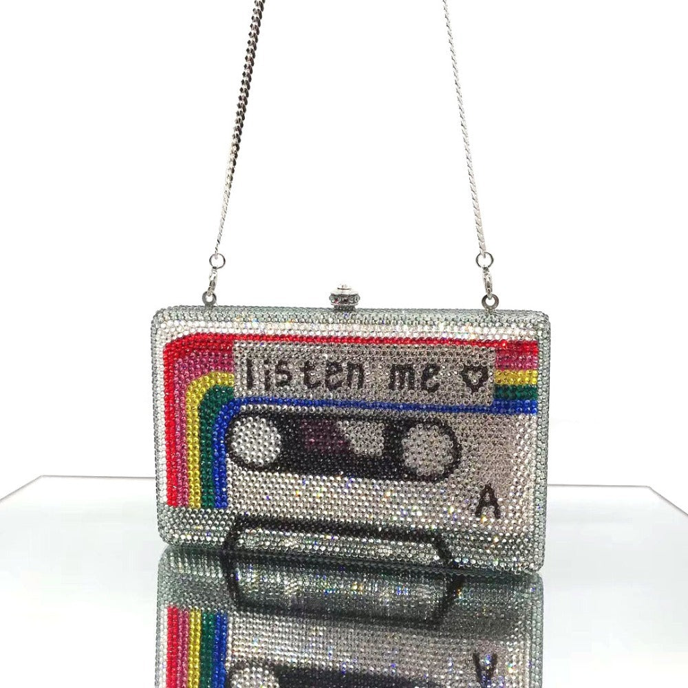 Crystal Cassette Clutch Bag For Women Evening Party