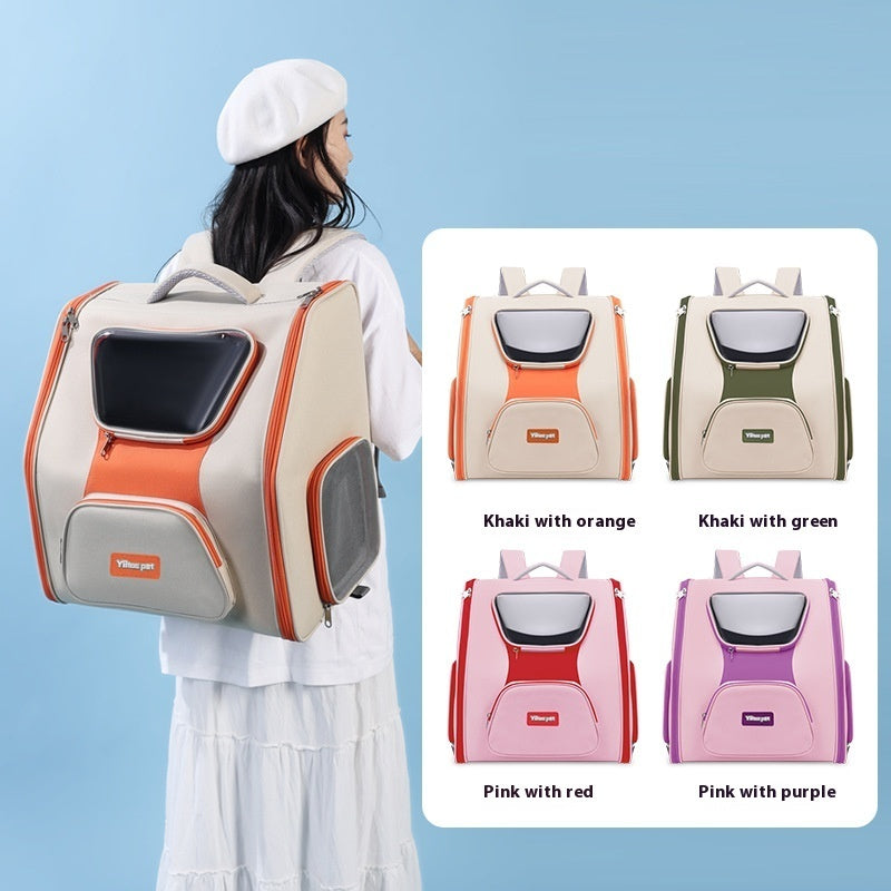 Large Panoramic Pet Trolley Carrier Backpack For Cats