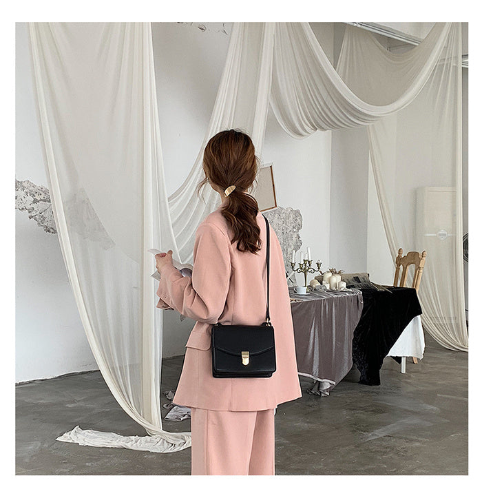 Trendy One-Shoulder Small Square Bag with Chain and Zipper