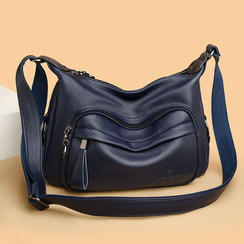 High Capacity Women's Crossbody Shoulder Bags in Blue and Black