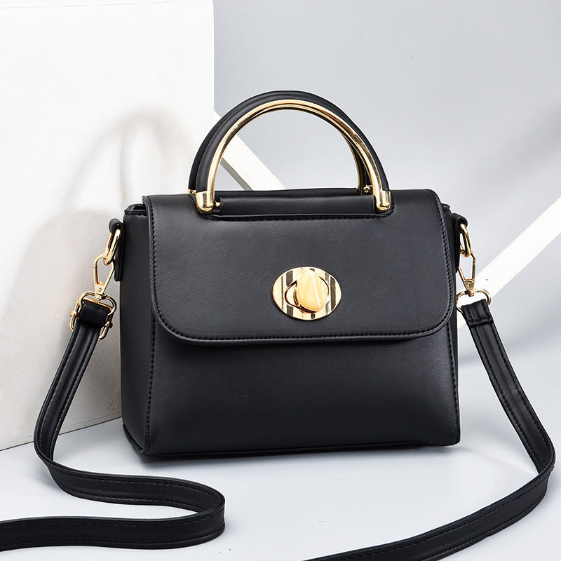 Fashion Solid Color All-Match Messenger Bag With Zipper Closure