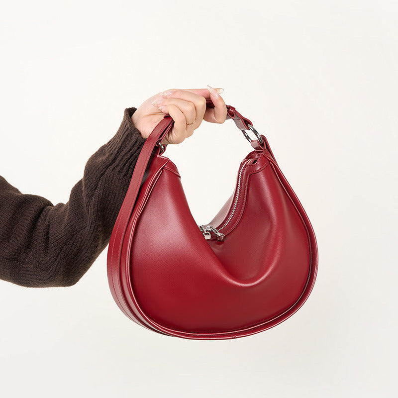 Selenodont Genuine Leather Underarm Crossbody Bag for Daily Use